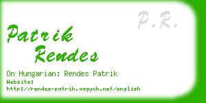 patrik rendes business card